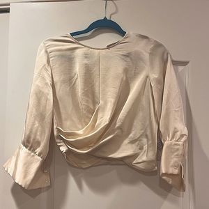 Silk Zara Twist Cropped Blouse